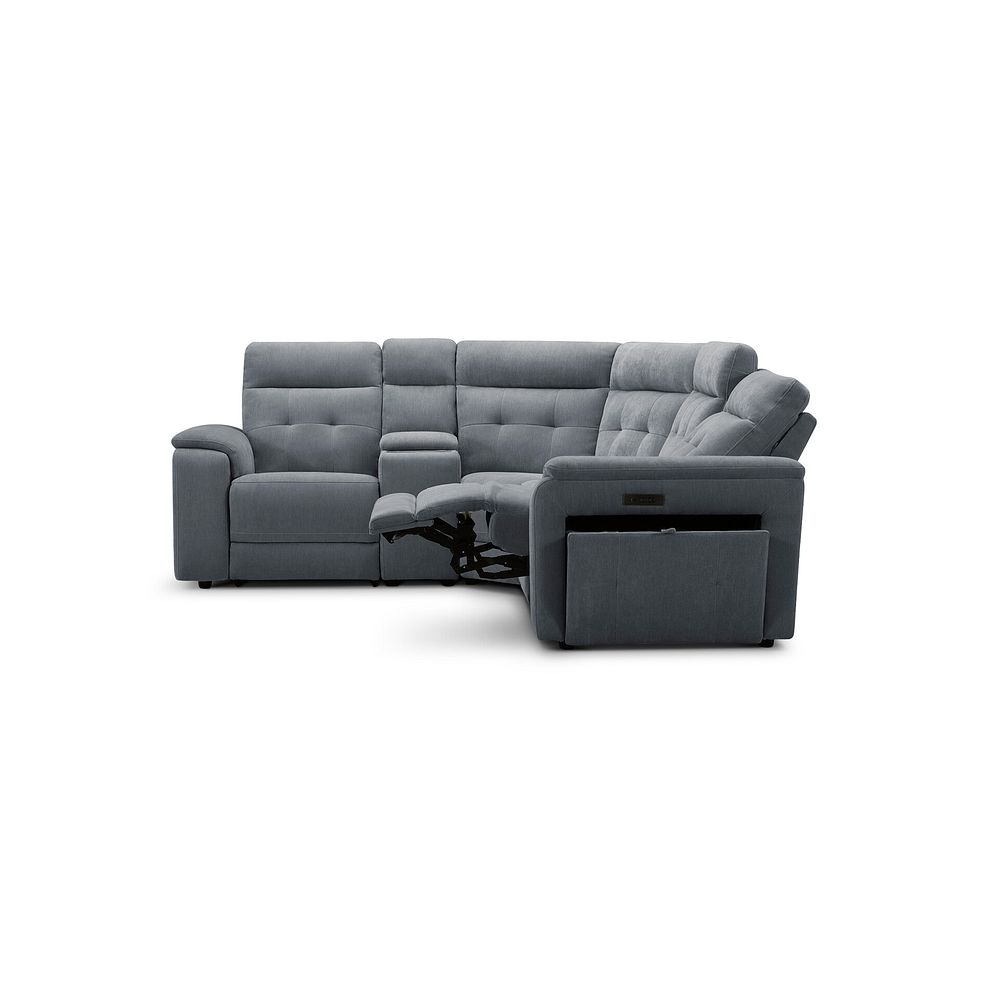 Juno Right Hand Corner Electric Recliner Sofa With Wireless Charging Console and Power Headrests  in Amigo Coal Fabric 6