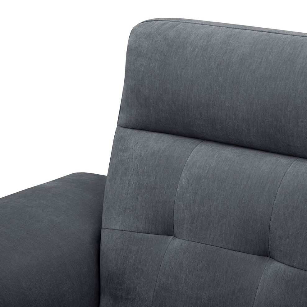 Juno Right Hand Corner Electric Recliner Sofa With Wireless Charging Console and Power Headrests  in Amigo Coal Fabric 14