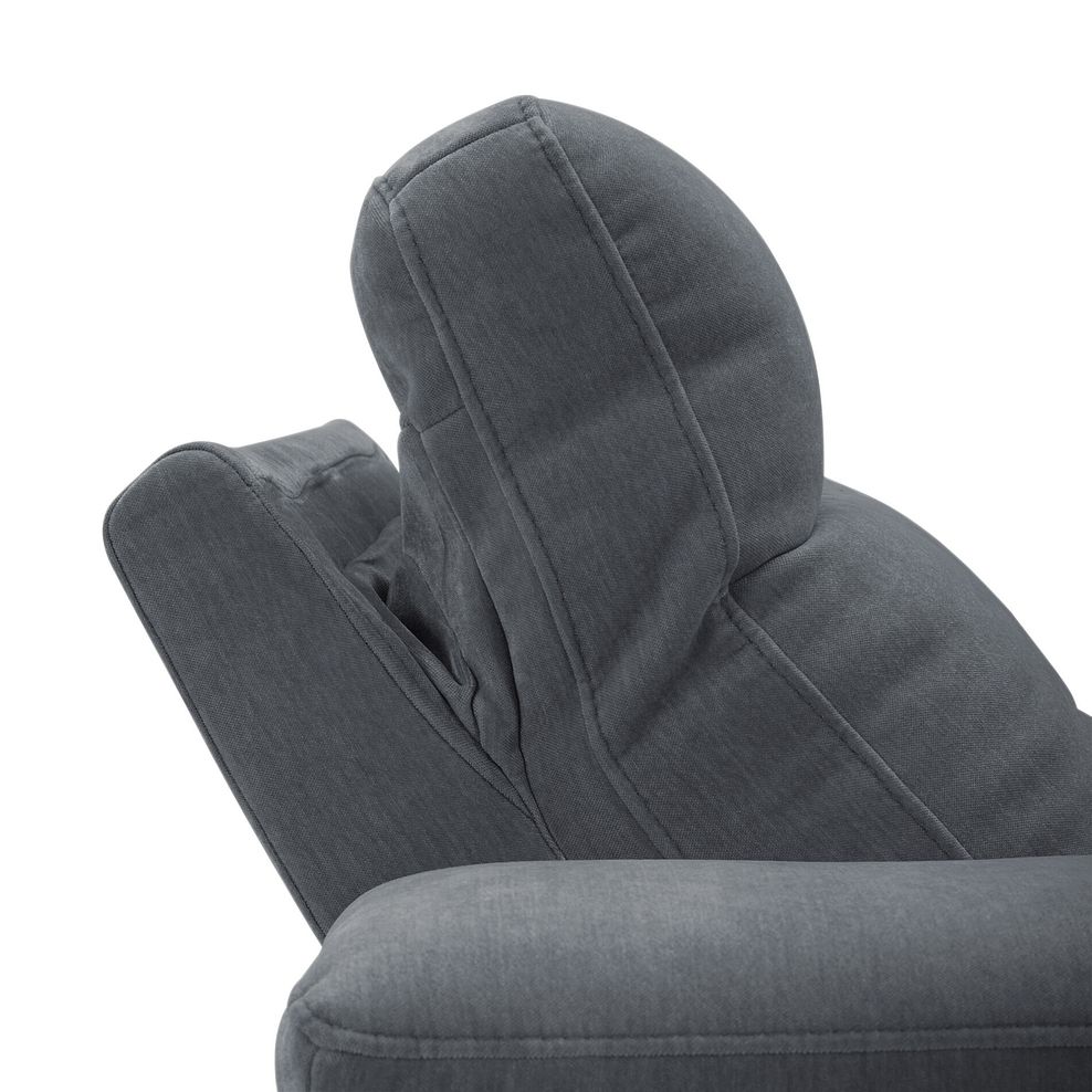 Juno Right Hand Corner Electric Recliner Sofa With Wireless Charging Console and Power Headrests  in Amigo Coal Fabric 8