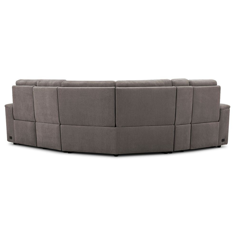 Juno Right Hand Corner Electric Recliner Sofa With Wireless Charging Console and Power Headrests in Amigo Cocoa Fabric 7