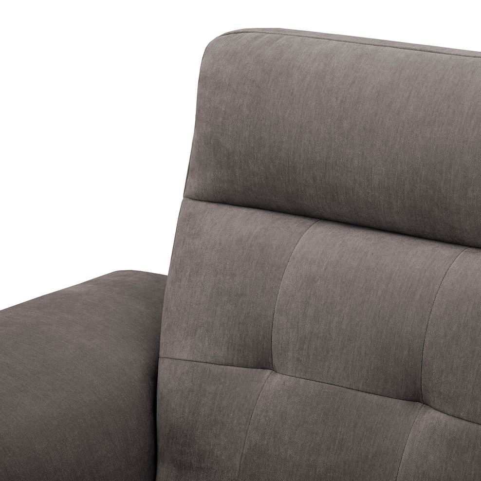 Juno Right Hand Corner Electric Recliner Sofa With Wireless Charging Console and Power Headrests in Amigo Cocoa Fabric 14