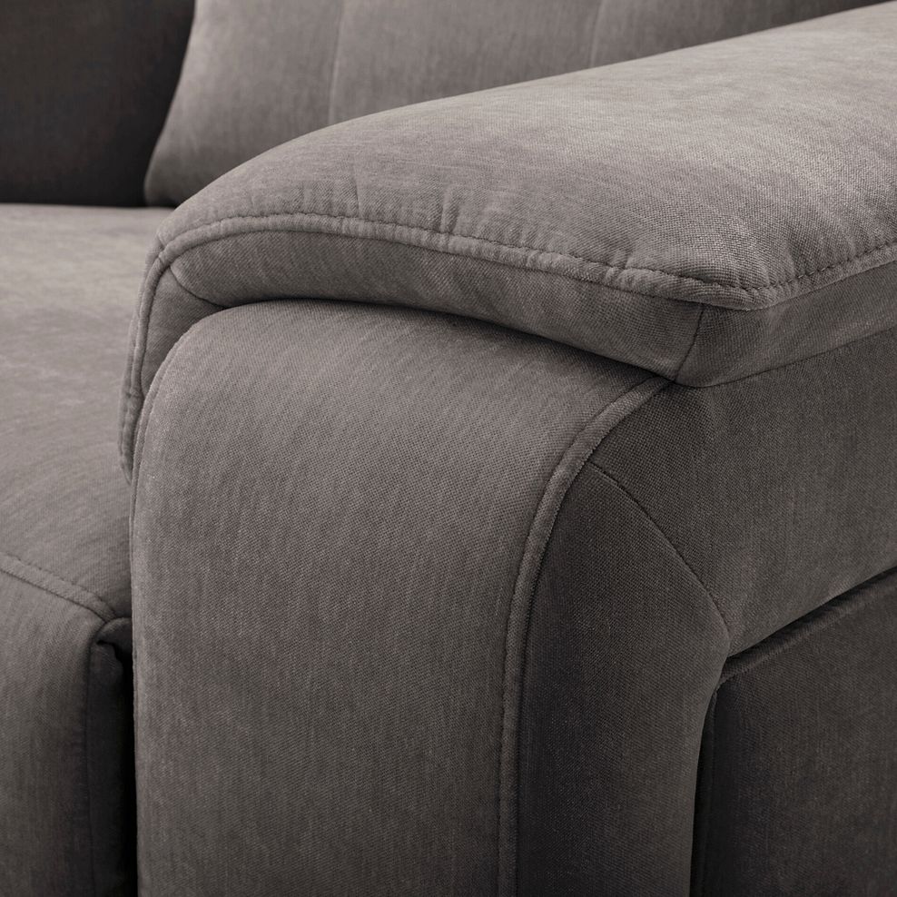Juno Right Hand Corner Electric Recliner Sofa With Wireless Charging Console and Power Headrests in Amigo Cocoa Fabric 15