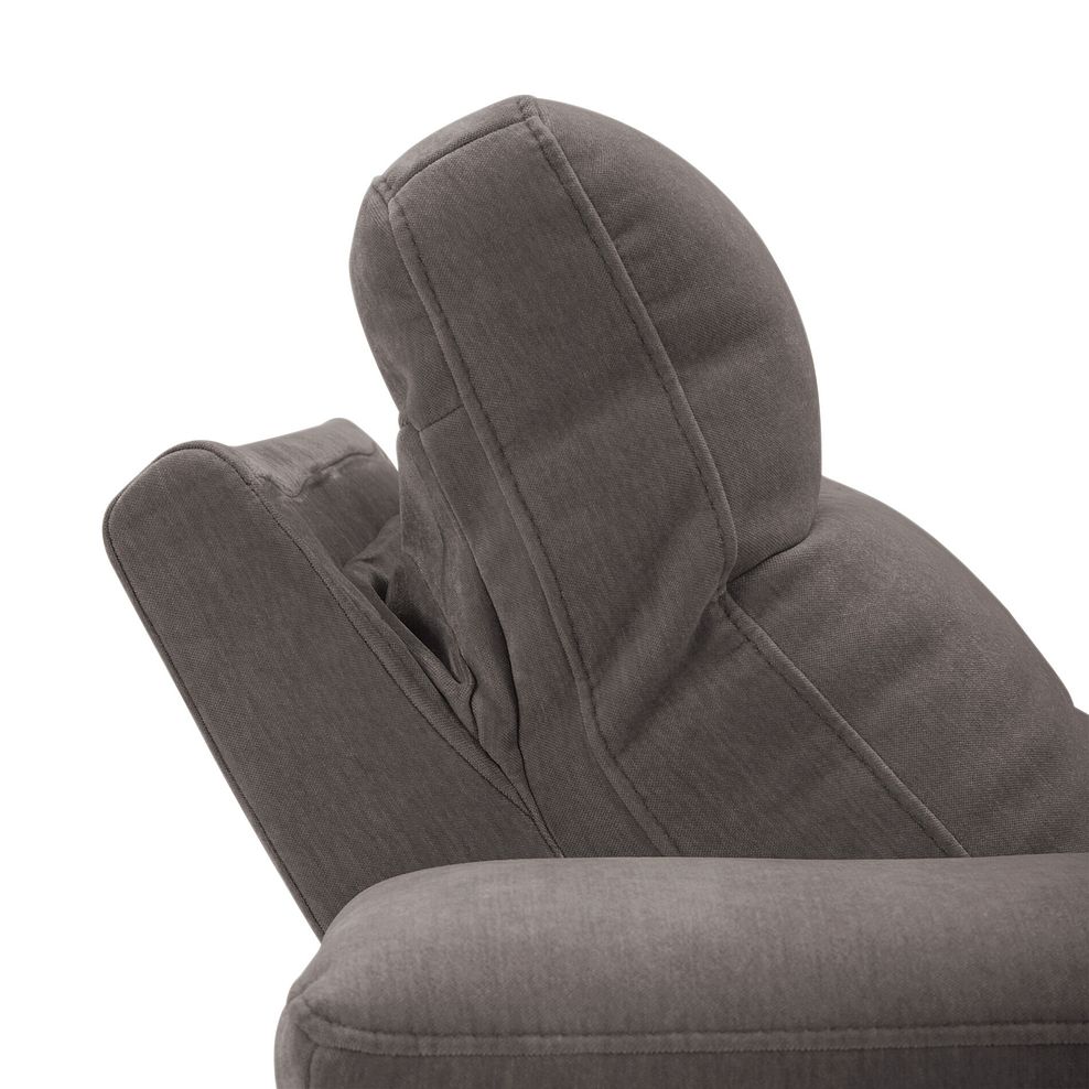 Juno Right Hand Corner Electric Recliner Sofa With Wireless Charging Console and Power Headrests in Amigo Cocoa Fabric 8