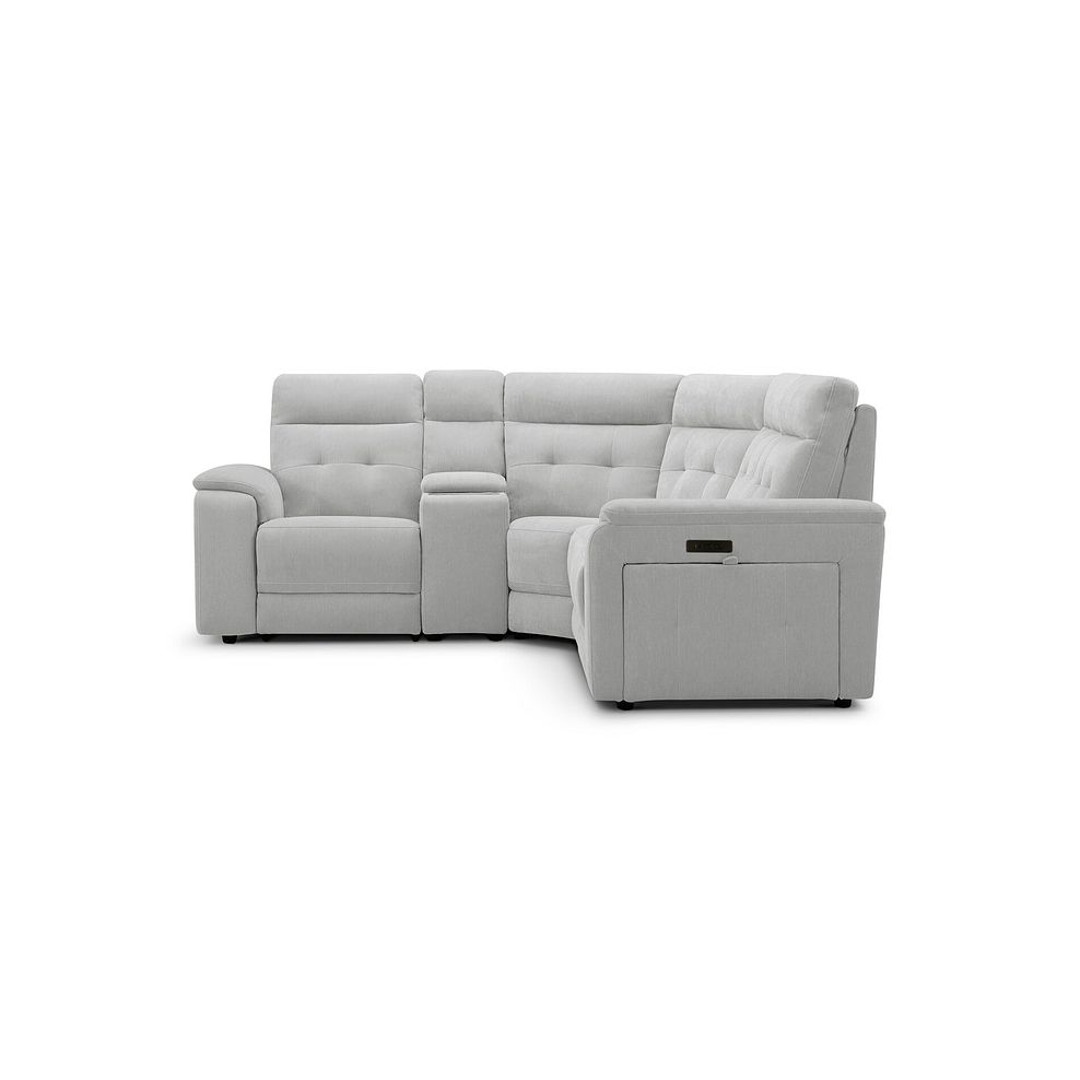 Juno Right Hand Corner Electric Recliner Sofa With Wireless Charging Console and Power Headrests in Amigo Dove Fabric 6