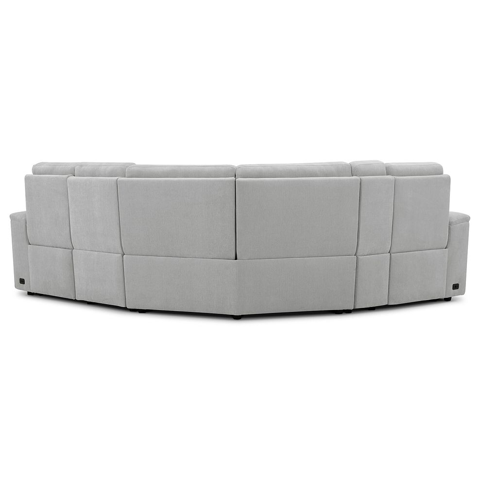 Juno Right Hand Corner Electric Recliner Sofa With Wireless Charging Console and Power Headrests in Amigo Dove Fabric 8