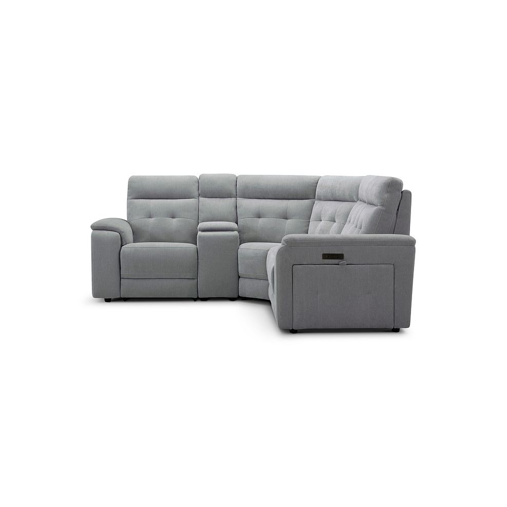 Juno Right Hand Corner Electric Recliner Sofa With Wireless Charging Console and Power Headrests in Amigo Granite Fabric 5