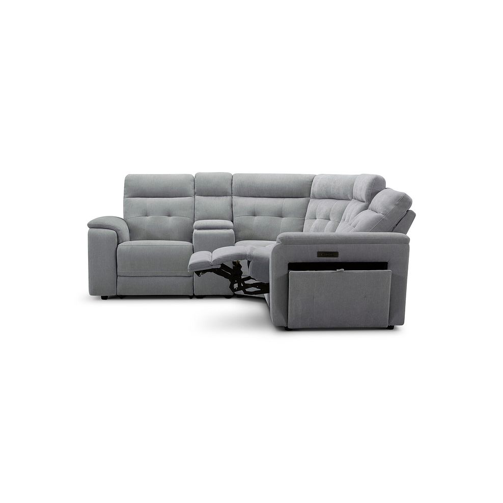 Juno Right Hand Corner Electric Recliner Sofa With Wireless Charging Console and Power Headrests in Amigo Granite Fabric 6