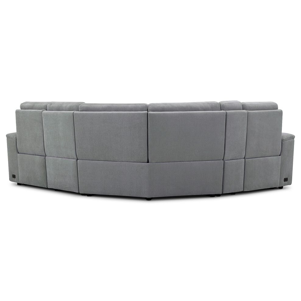 Juno Right Hand Corner Electric Recliner Sofa With Wireless Charging Console and Power Headrests in Amigo Granite Fabric 7