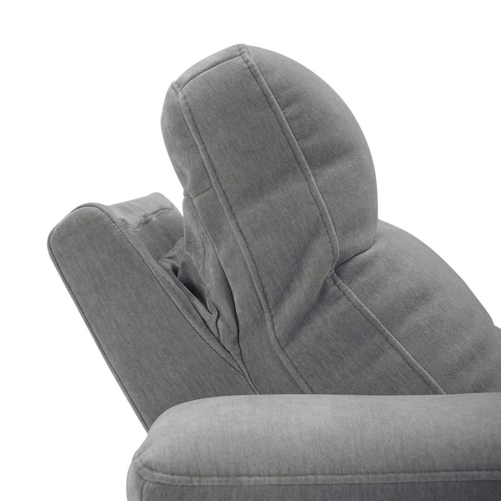 Juno Right Hand Corner Electric Recliner Sofa With Wireless Charging Console and Power Headrests in Amigo Granite Fabric 8