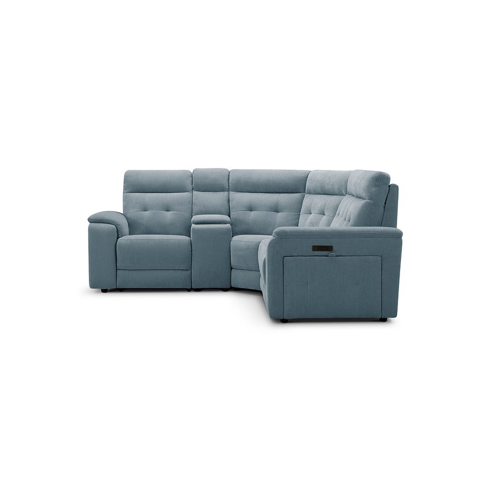 Juno Right Hand Corner Electric Recliner Sofa With Wireless Charging Console and Power Headrests in Amigo Mineral Fabric 5