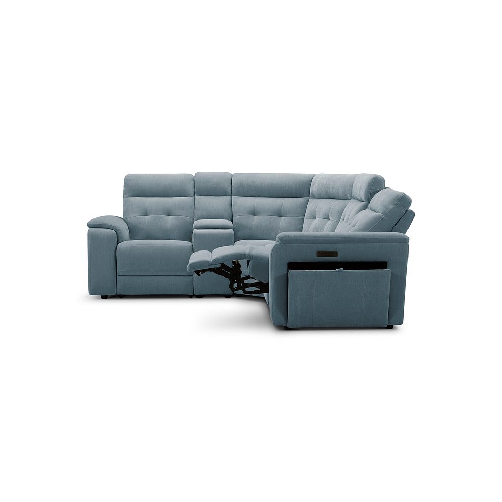 Juno Right Hand Corner Electric Recliner Sofa With Wireless Charging Console and Power Headrests in Amigo Mineral Fabric 6