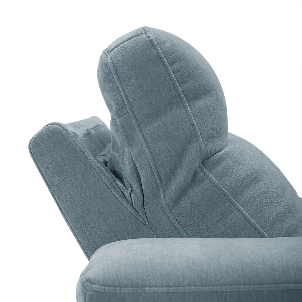 Juno Right Hand Corner Electric Recliner Sofa With Wireless Charging Console and Power Headrests in Amigo Mineral Fabric 8