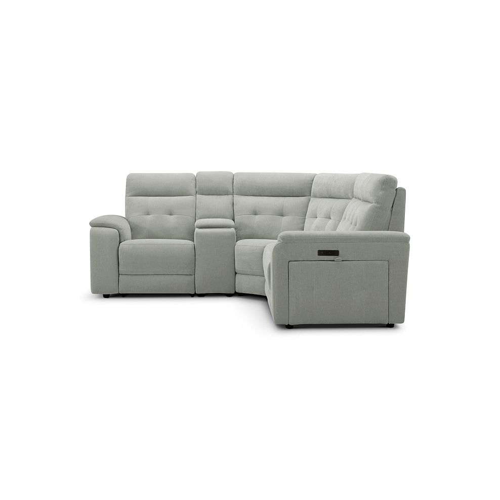 Juno Right Hand Corner Electric Recliner Sofa With Wireless Charging Console and Power Headrests in Amigo Sage Fabric 5