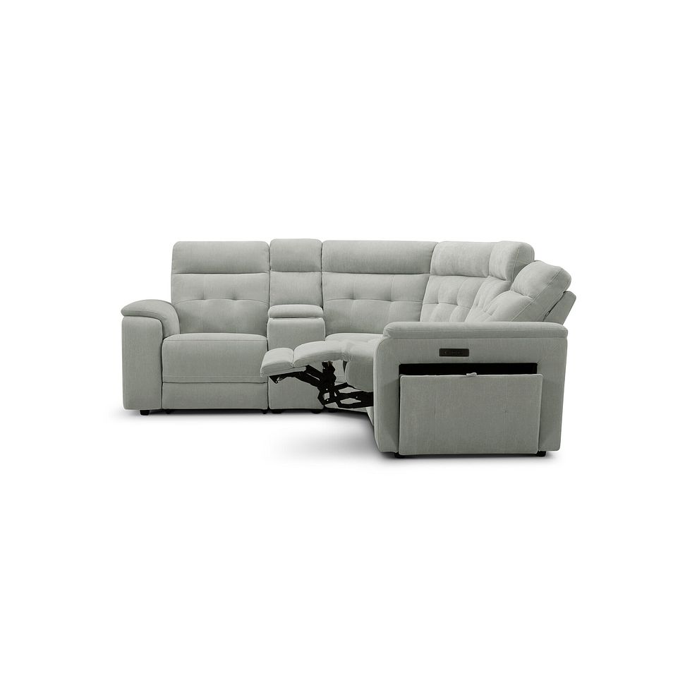 Juno Right Hand Corner Electric Recliner Sofa With Wireless Charging Console and Power Headrests in Amigo Sage Fabric 6