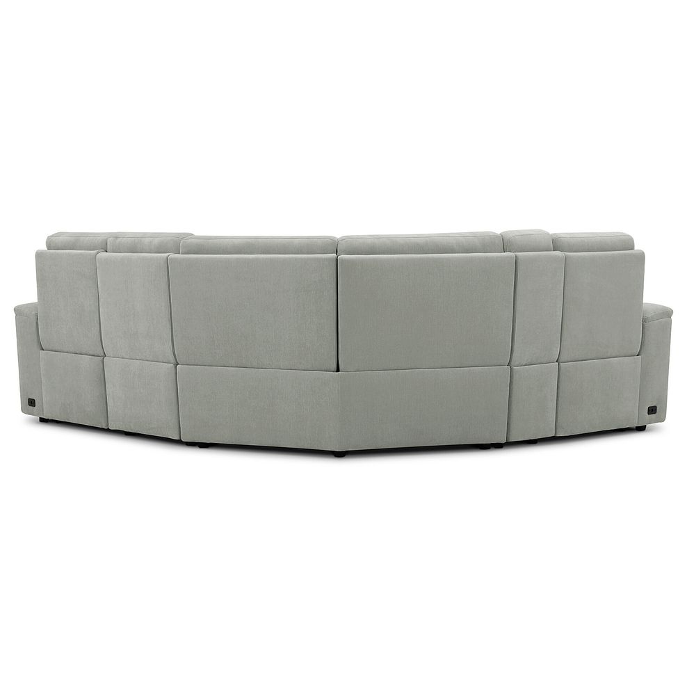 Juno Right Hand Corner Electric Recliner Sofa With Wireless Charging Console and Power Headrests in Amigo Sage Fabric 7