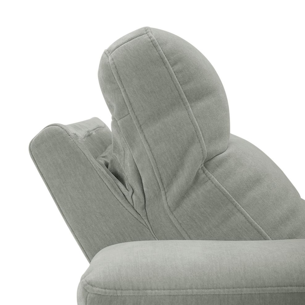 Juno Right Hand Corner Electric Recliner Sofa With Wireless Charging Console and Power Headrests in Amigo Sage Fabric 8