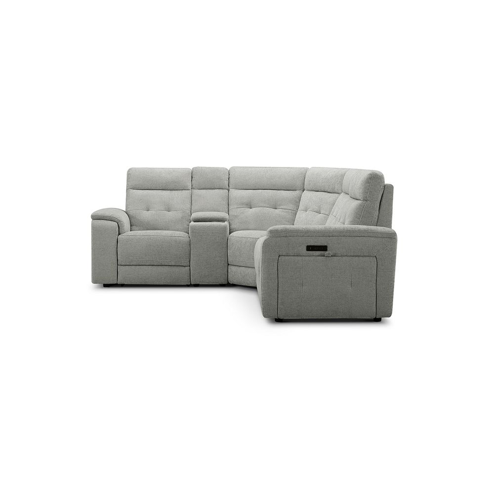Juno Right Hand Corner Electric Recliner Sofa With Wireless Charging Console and Power Headrests in Hopsack Dove Fabric 6