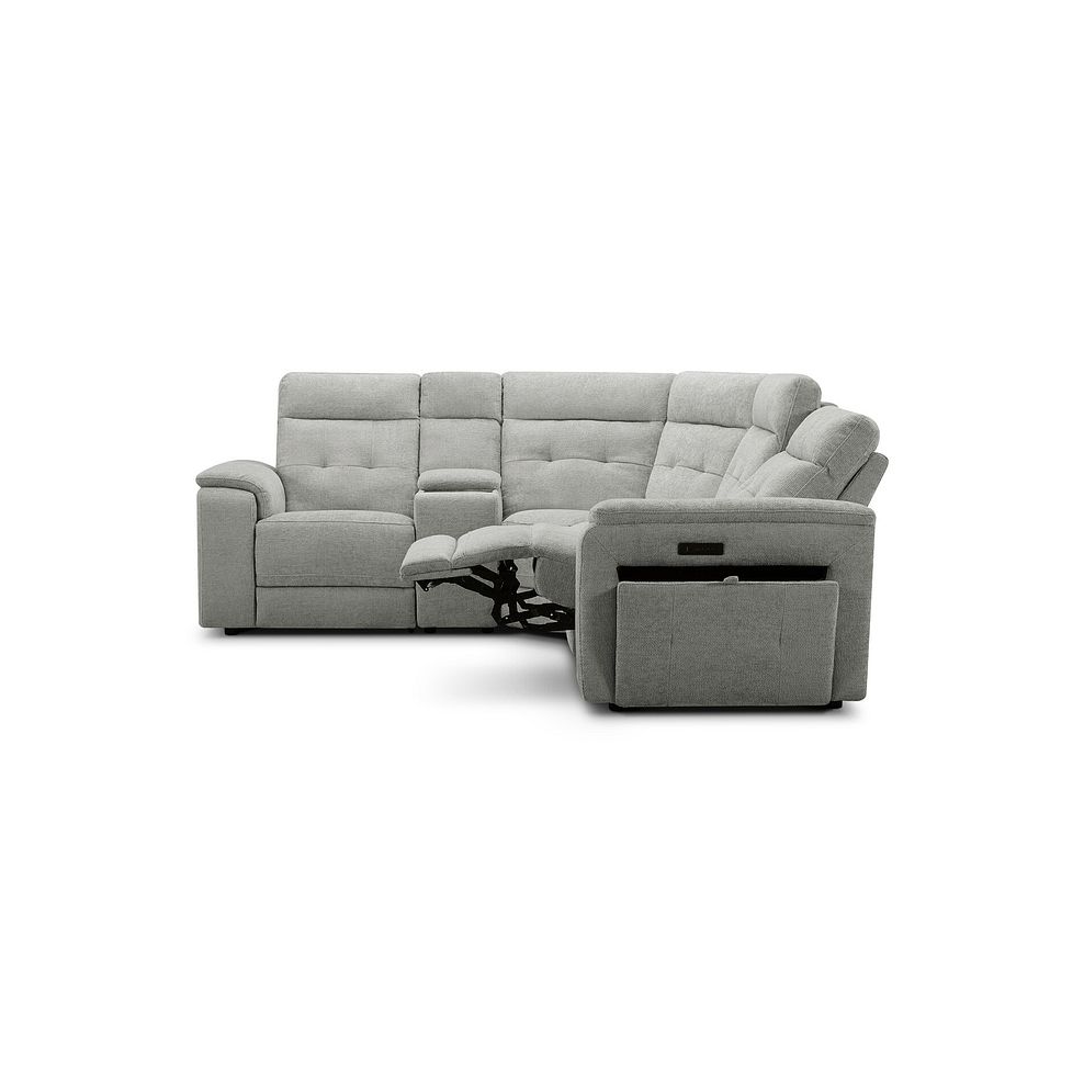 Juno Right Hand Corner Electric Recliner Sofa With Wireless Charging Console and Power Headrests in Hopsack Dove Fabric 7