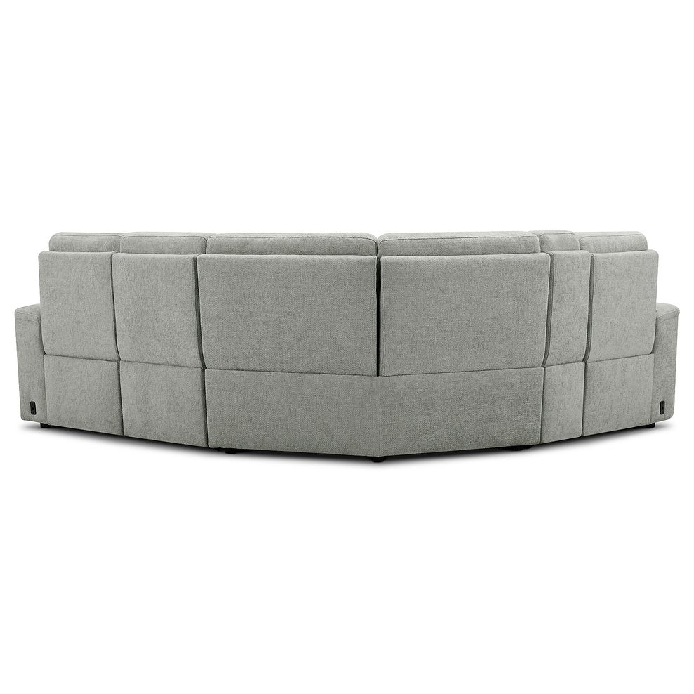 Juno Right Hand Corner Electric Recliner Sofa With Wireless Charging Console and Power Headrests in Hopsack Dove Fabric 5
