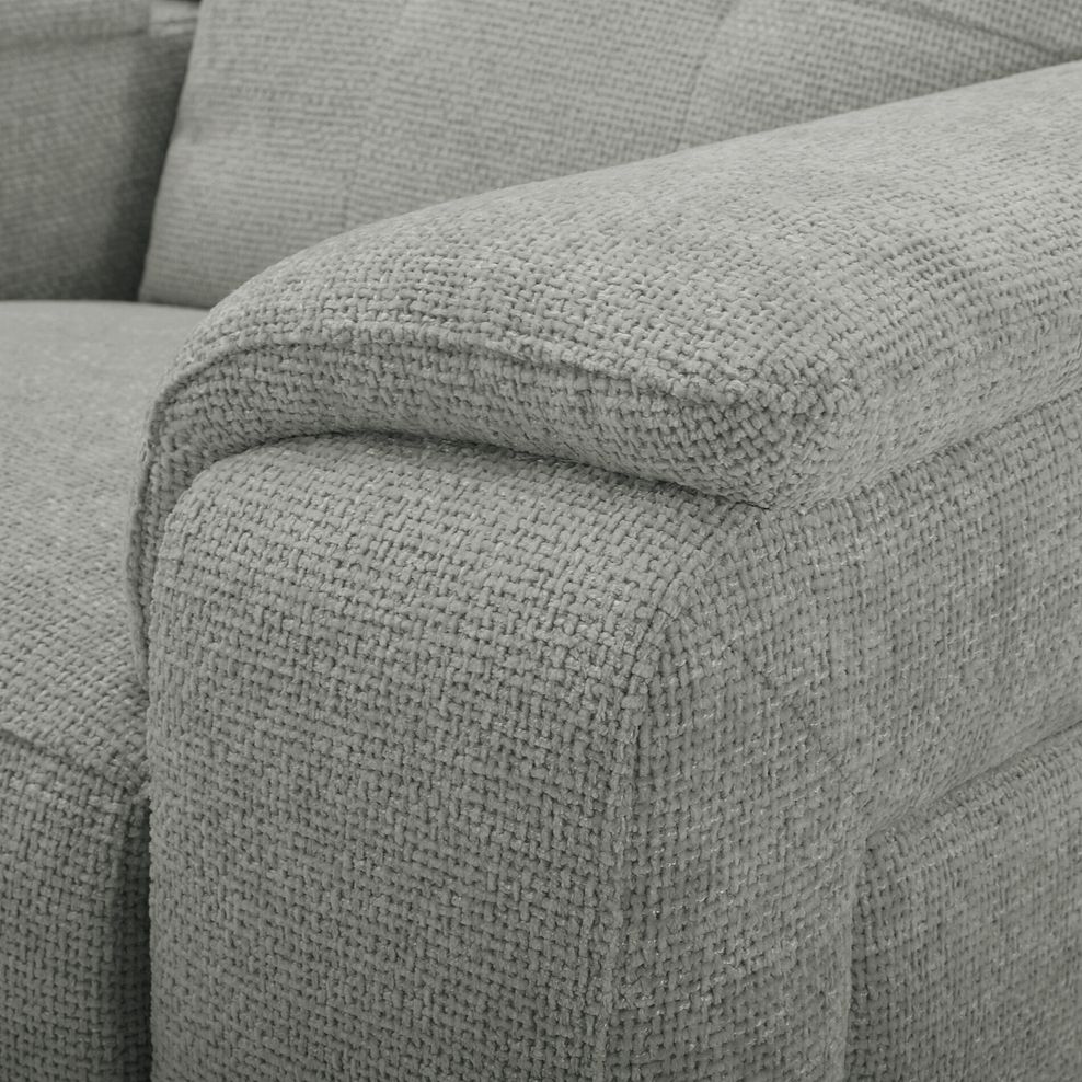Juno Right Hand Corner Electric Recliner Sofa With Wireless Charging Console and Power Headrests in Hopsack Dove Fabric 12