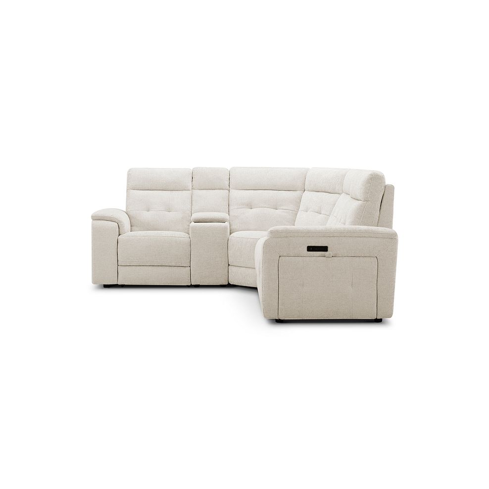 Juno Right Hand Corner Electric Recliner Sofa With Wireless Charging Console and Power Headrests in Hopsack Natural Fabric 5