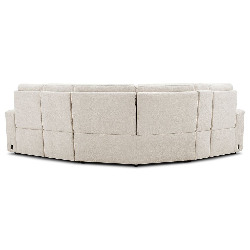 Juno Right Hand Corner Electric Recliner Sofa With Wireless Charging Console and Power Headrests in Hopsack Natural Fabric 7