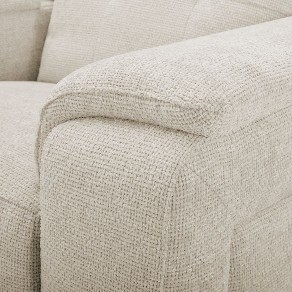 Juno Right Hand Corner Electric Recliner Sofa With Wireless Charging Console and Power Headrests in Hopsack Natural Fabric 12