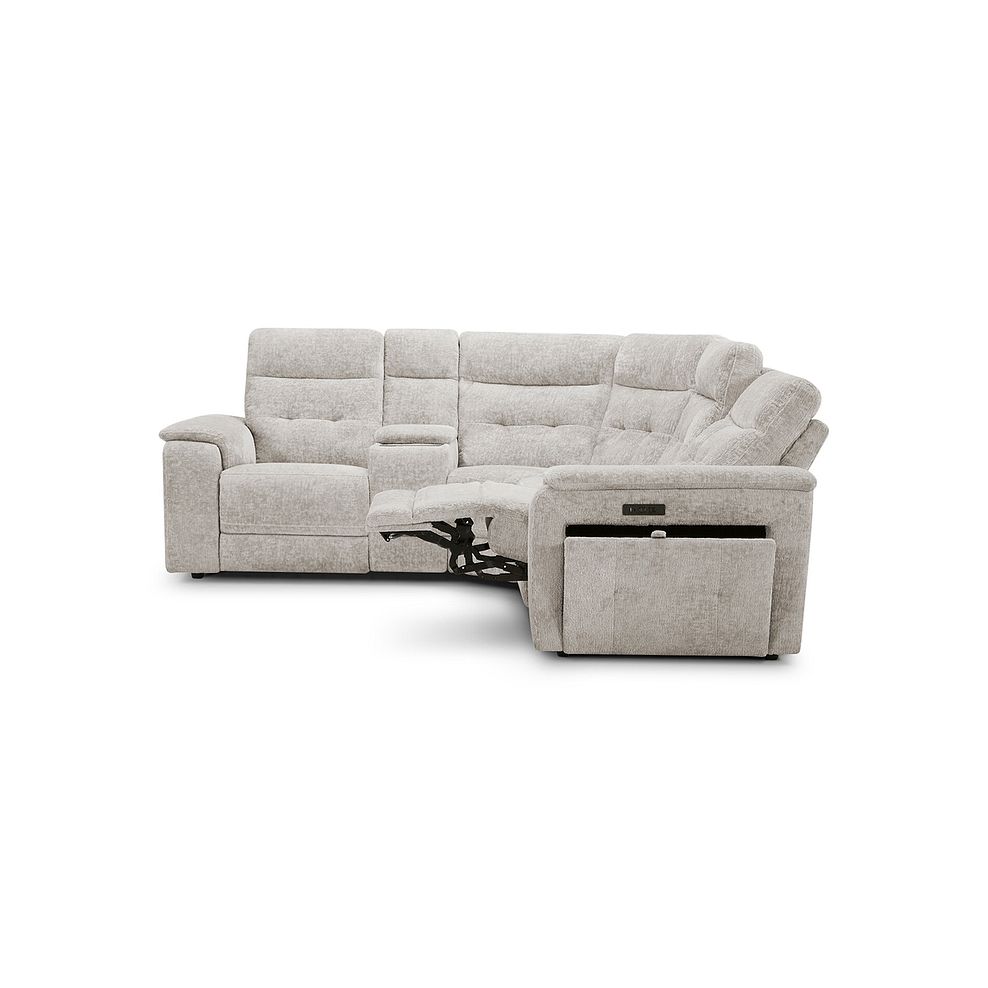 Juno Right Hand Corner Electric Recliner Sofa With Wireless Charging Console and Power Headrests  in Koto Turtle Dove Fabric 10