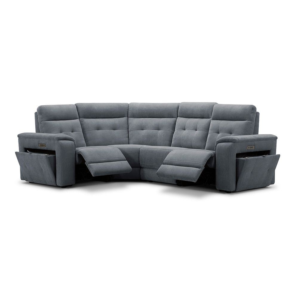 Juno Right Hand Corner Electric Recliner Sofa With Power Headrests in Amigo Coal Fabric 3