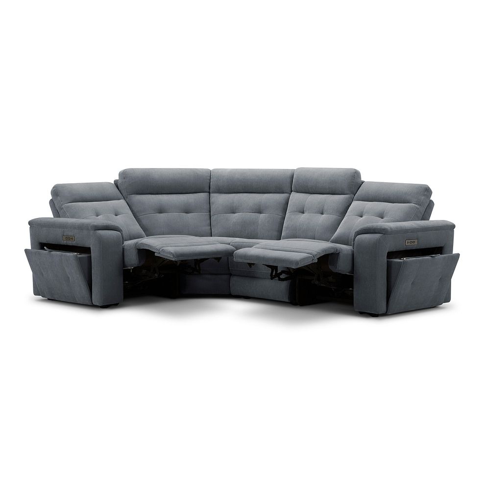 Juno Right Hand Corner Electric Recliner Sofa With Power Headrests in Amigo Coal Fabric 5