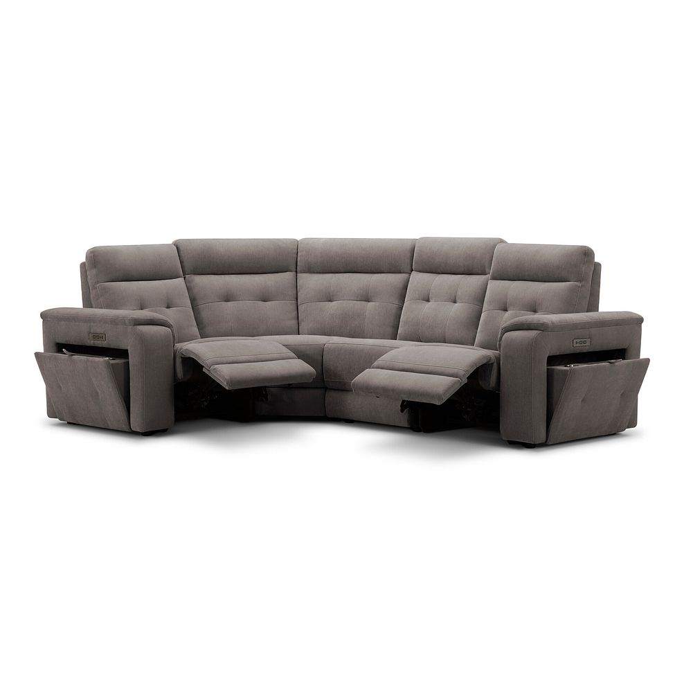 Juno Right Hand Corner Electric Recliner Sofa With Power Headrests in Amigo Cocoa Fabric 4