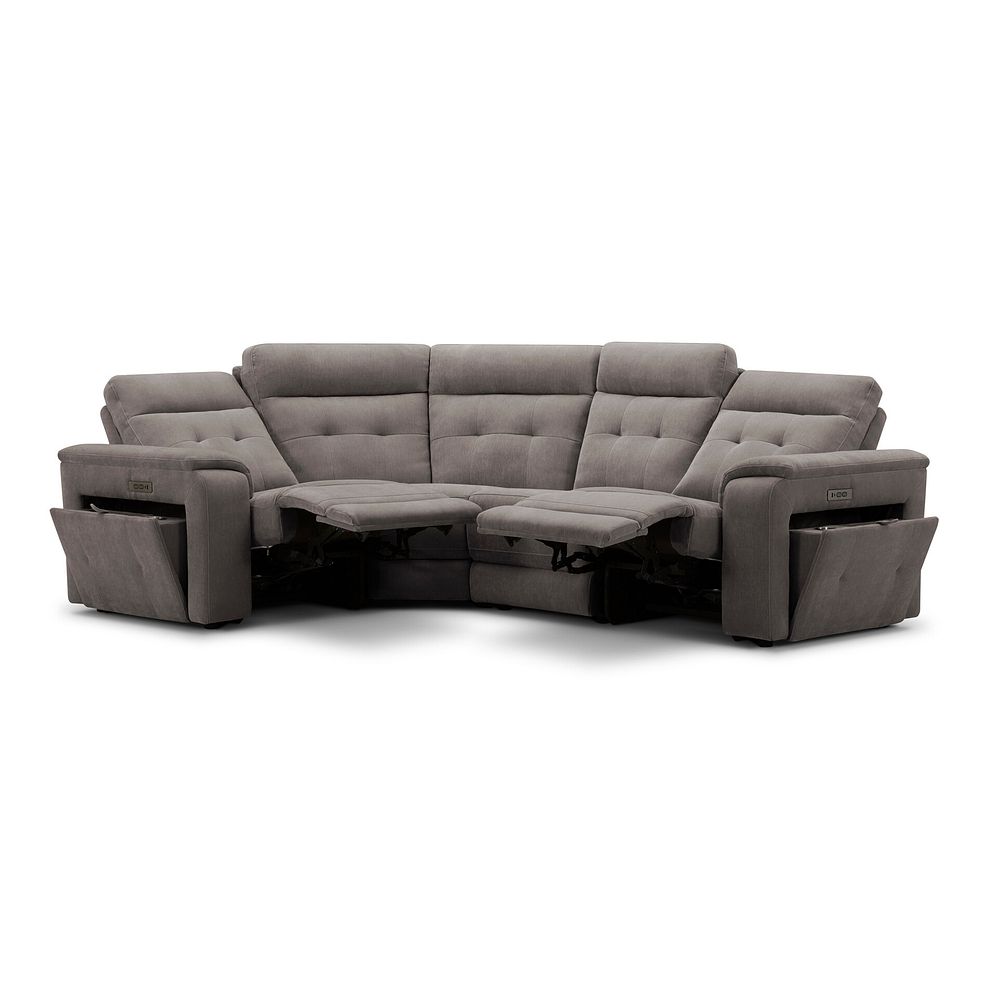 Juno Right Hand Corner Electric Recliner Sofa With Power Headrests in Amigo Cocoa Fabric 5
