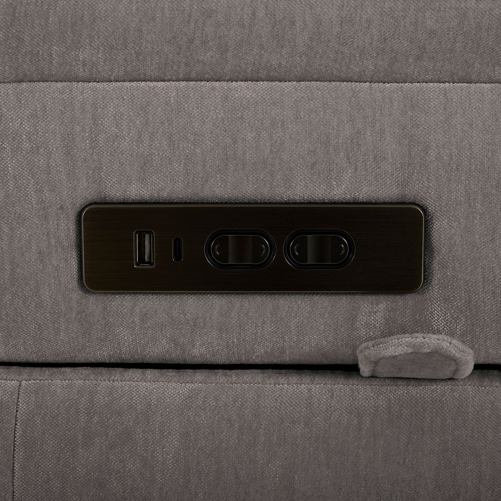 Juno Right Hand Corner Electric Recliner Sofa With Power Headrests in Amigo Cocoa Fabric 9