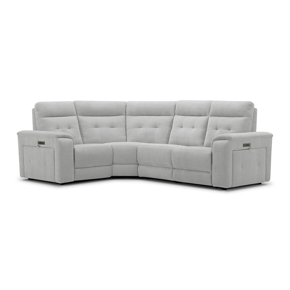 Juno Right Hand Corner Electric Recliner Sofa With Power Headrests in Amigo Dove Fabric 2