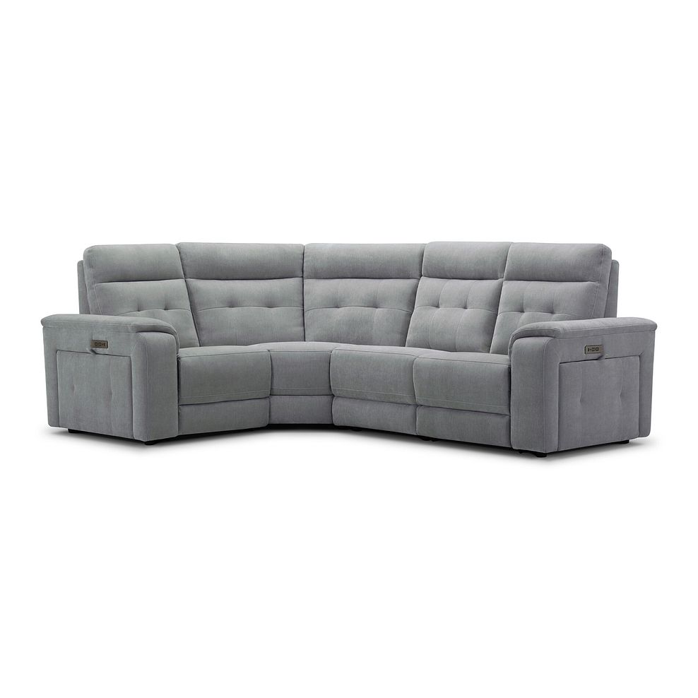 Juno Right Hand Corner Electric Recliner Sofa With Power Headrests in Amigo Granite Fabric 1