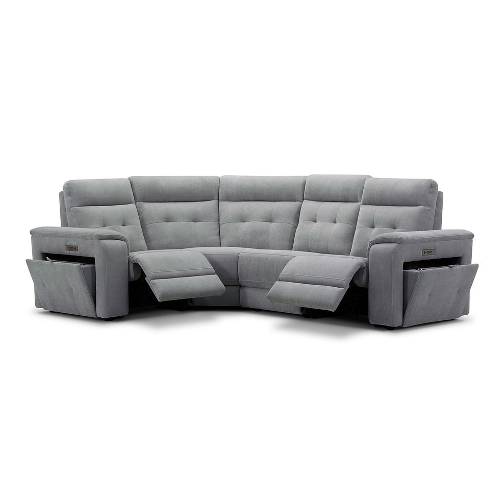 Juno Right Hand Corner Electric Recliner Sofa With Power Headrests in Amigo Granite Fabric 2
