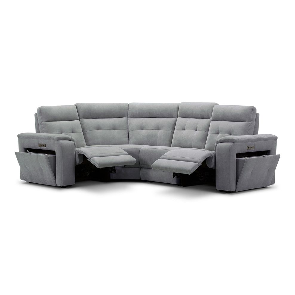 Juno Right Hand Corner Electric Recliner Sofa With Power Headrests in Amigo Granite Fabric 3