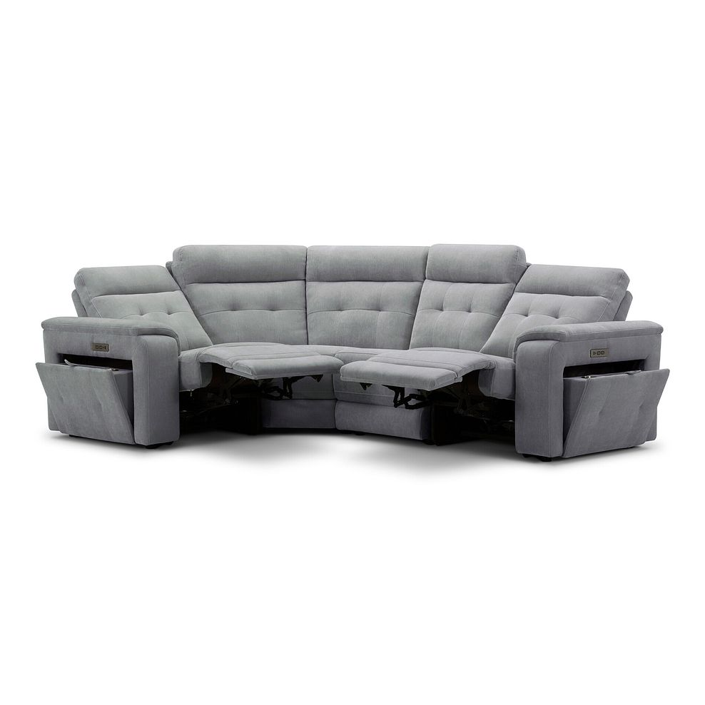 Juno Right Hand Corner Electric Recliner Sofa With Power Headrests in Amigo Granite Fabric 4