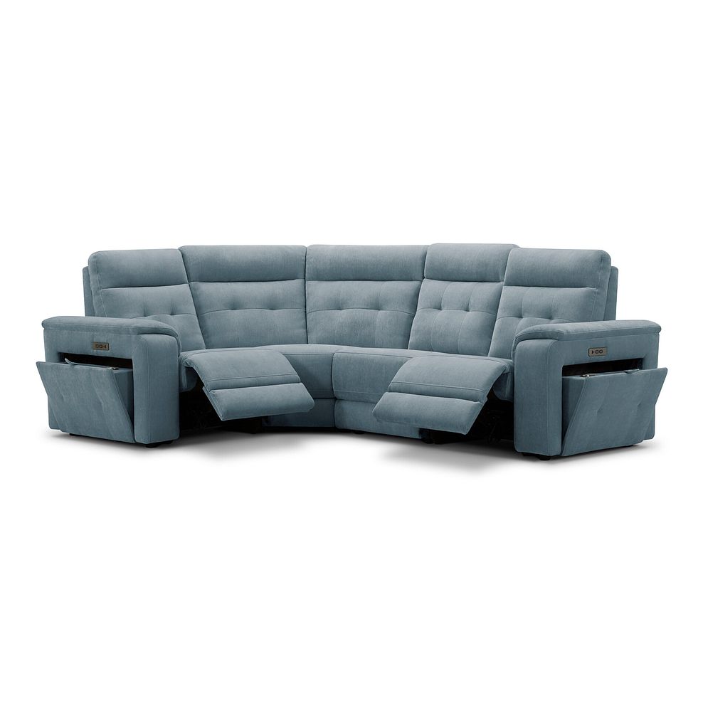 Juno Right Hand Corner Electric Recliner Sofa With Power Headrests in Amigo Mineral Fabric 3