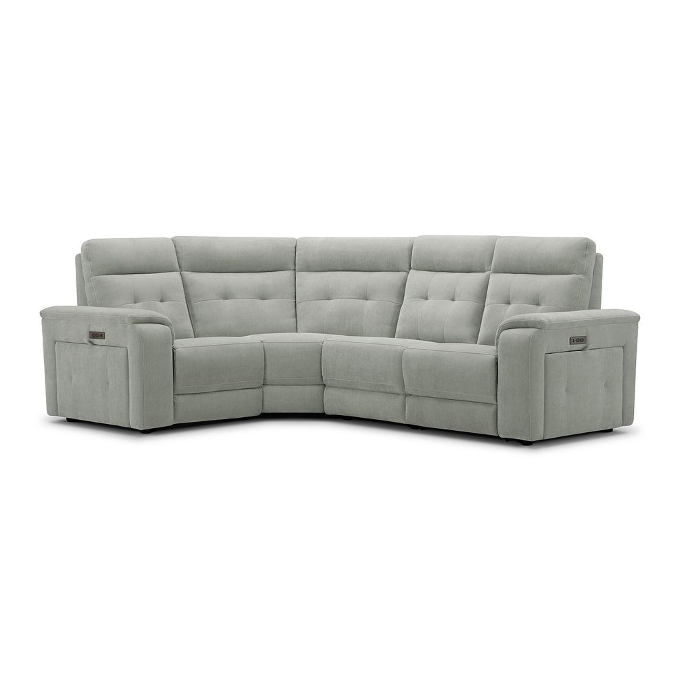 Juno Right Hand Corner Electric Recliner Sofa With Power Headrests in Amigo Sage Fabric 2
