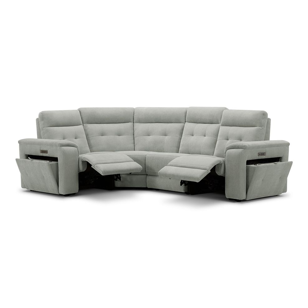 Juno Right Hand Corner Electric Recliner Sofa With Power Headrests in Amigo Sage Fabric 4