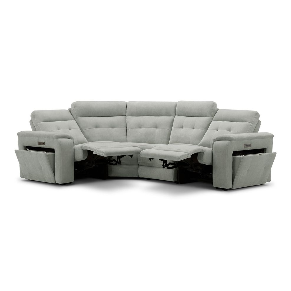 Juno Right Hand Corner Electric Recliner Sofa With Power Headrests in Amigo Sage Fabric 5