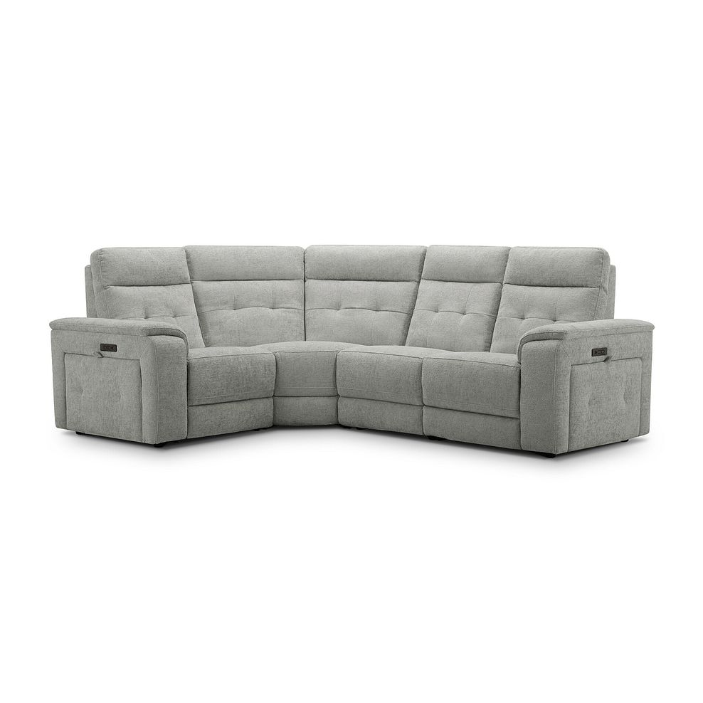 Juno Right Hand Corner Electric Recliner Sofa With Power Headrests in Hopsack Dove Fabric 2
