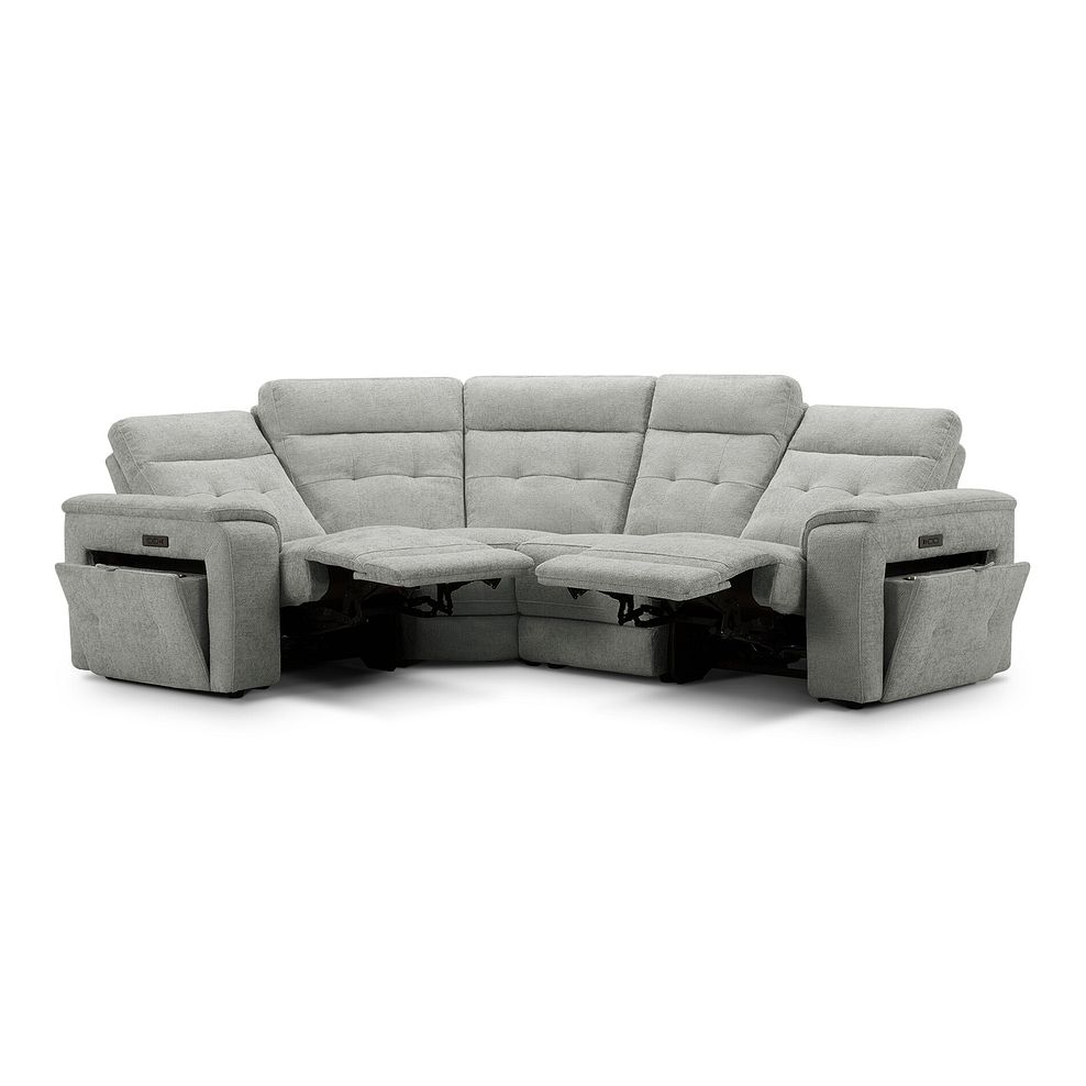 Juno Right Hand Corner Electric Recliner Sofa With Power Headrests in Hopsack Dove Fabric 5