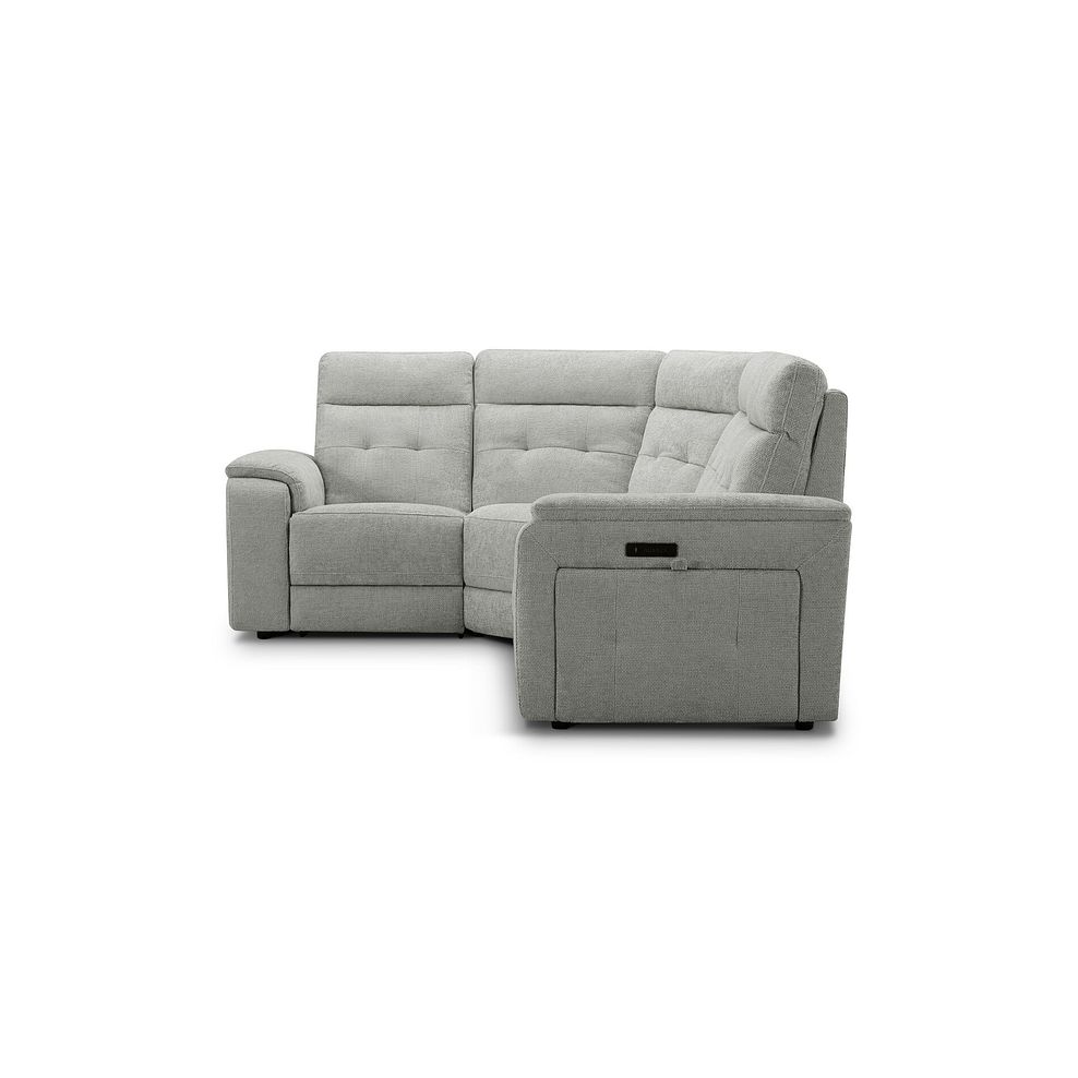 Juno Right Hand Corner Electric Recliner Sofa With Power Headrests in Hopsack Dove Fabric 6