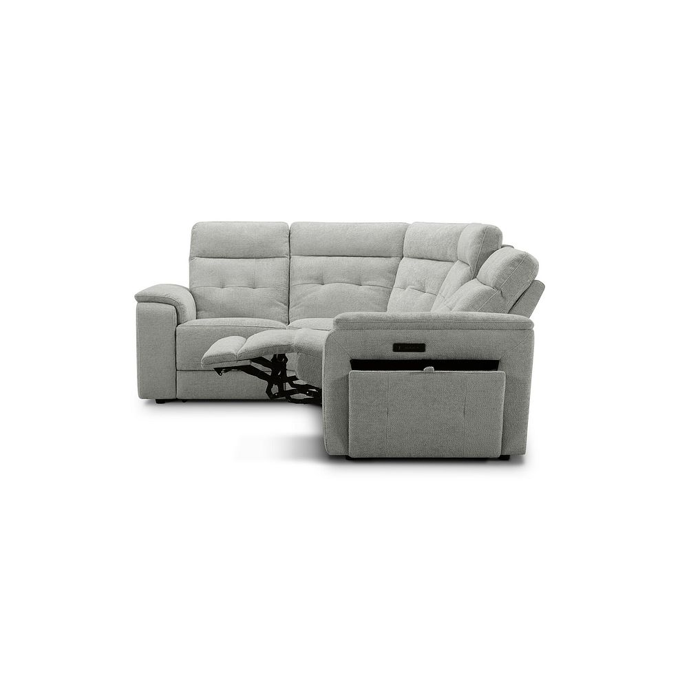 Juno Right Hand Corner Electric Recliner Sofa With Power Headrests in Hopsack Dove Fabric 7