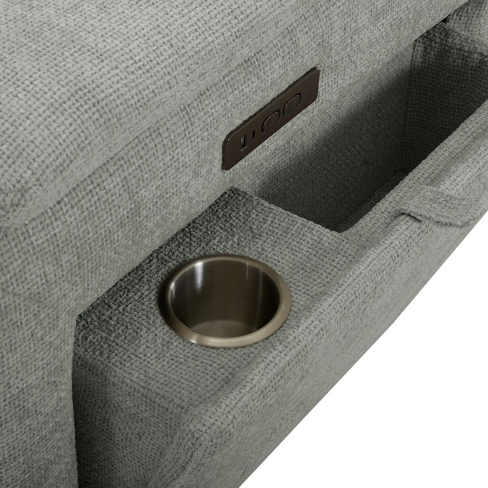 Juno Right Hand Corner Electric Recliner Sofa With Power Headrests in Hopsack Dove Fabric 15