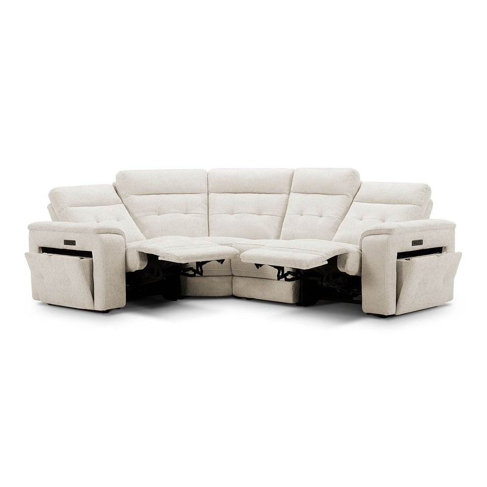 Juno Right Hand Corner Electric Recliner Sofa With Power Headrests in Hopsack Natural Fabric 5