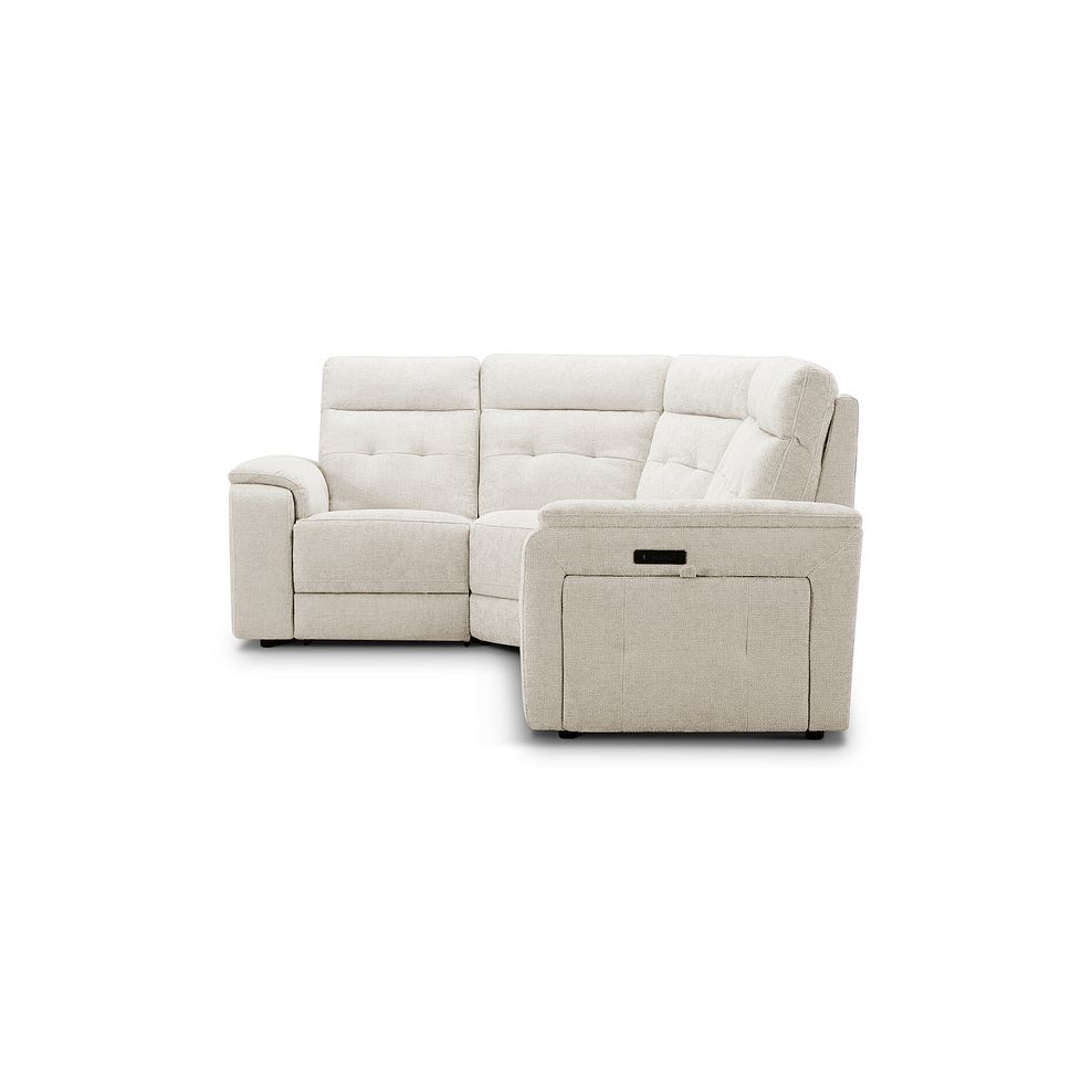 Juno Right Hand Corner Electric Recliner Sofa With Power Headrests in Hopsack Natural Fabric 6