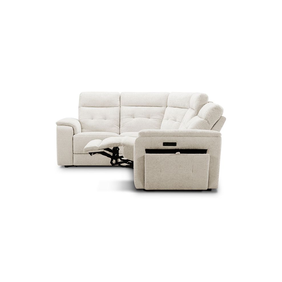 Juno Right Hand Corner Electric Recliner Sofa With Power Headrests in Hopsack Natural Fabric 7